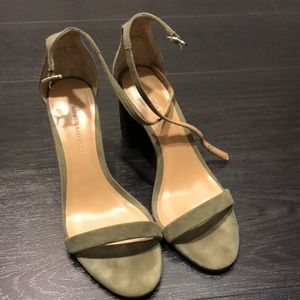 Suede muted green sandal